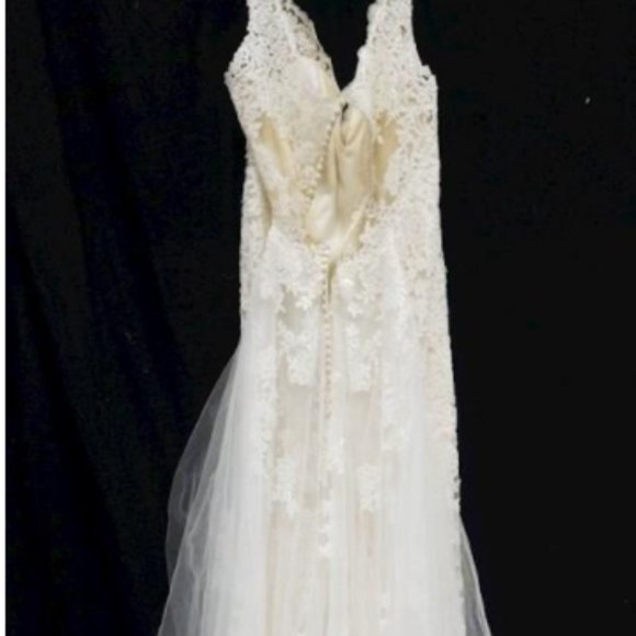 Ivory & Light Gold Dennis Basso Gown Designed for Kleinfeld - Picture 8 of 17